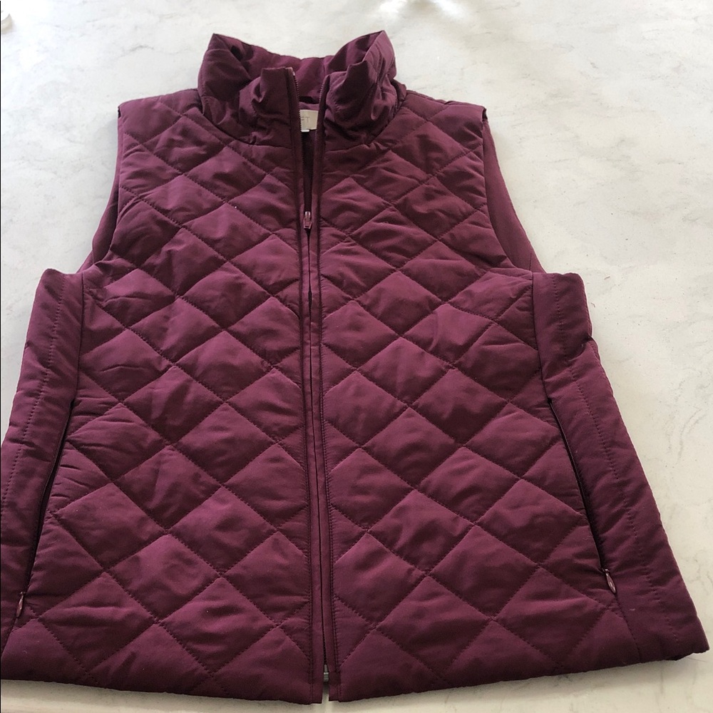 LOFT Quilted Vest - Deep Burgundy